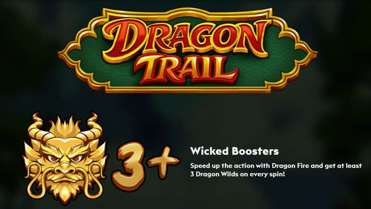Tampilan visual slot Dragon Trail dengan tema naga dan pagoda