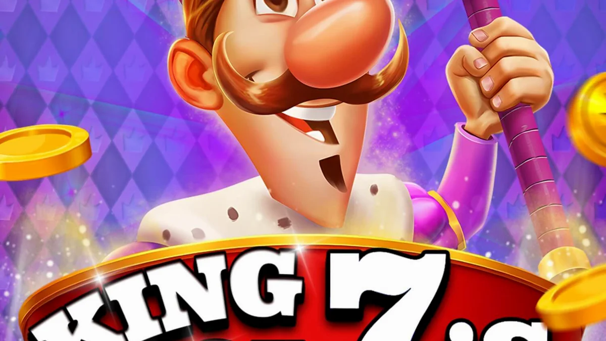 Tampilan visual slot King of 7’s dengan simbol mahkota dan angka 7 yang berkilauan